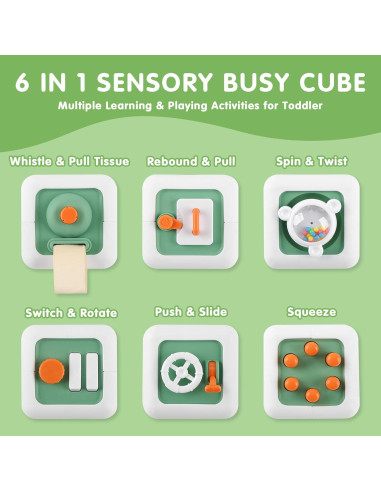 Cubo de Actividades Montessori 2 Pcs CR8OAS Juguete Sensorial 1-3 Años