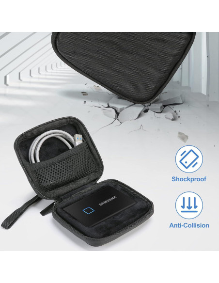 Funda ProCase para Samsung T7/T7 Touch SSD 500GB-2TB - Negro Funda ProCase para Samsung T7/T7 Touch SSD 500GB-2TB - Negro