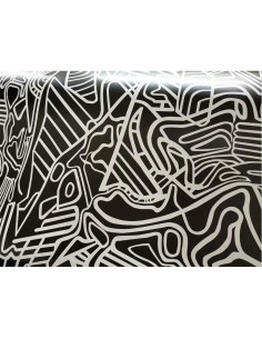 Película de Vinilo Mate Rayas Blancas y Negras Sky Auto 30x150cm 2