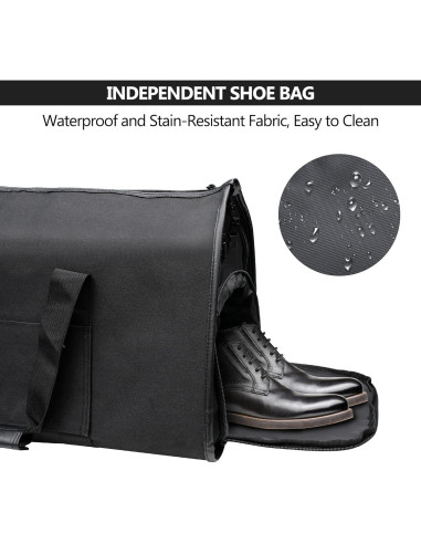Bolsa de Viaje Convertible Kalawen 45L Negra con Compartimentos