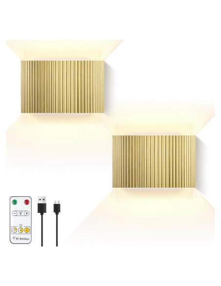 Juego de 2 Apliques de Pared Folux LED Recargables 5200mAh Juego de 2 Apliques de Pared Folux LED Recargables 5200mAh