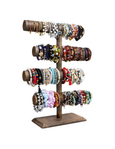 Soporte de Joyería de Madera LadyRosian 4 Niveles para Pulseras