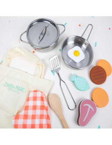 Juego de Cocina de Madera Story Magic 13 Piezas para Niños 4+
