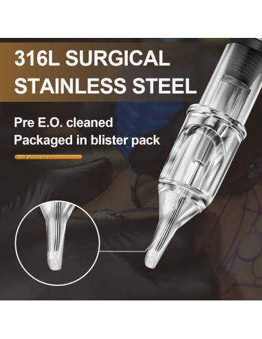 Cartuchos de Agujas de Tatuaje TONBAO 60pcs Variados 0.35mm