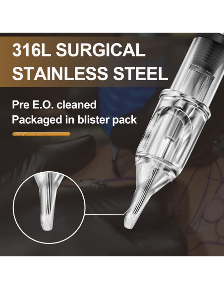 Cartuchos de Agujas de Tatuaje TONBAO 60pcs Variados 0.35mm