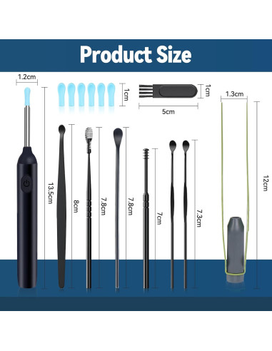 Kit de Eliminación de Cerumen Herolland con Cámara 7 Piezas