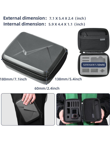 Estuche Duro Impermeable AuyKoo para DJI Osmo Action 3/4/5