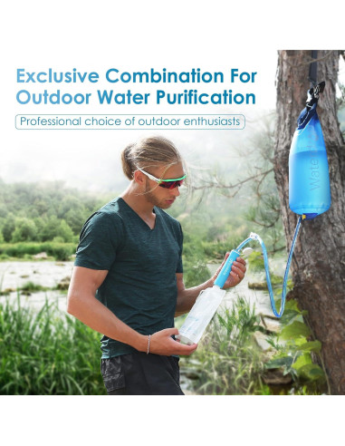 Filtro de Agua Gravity Waterdrop 1.5 Gal, 5 Etapas, Azul