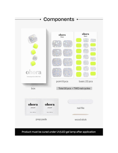 Tiras de Gel Semi-Curado ohora 34pcs P Luz Neón - 16 Colores
