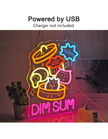 Señal de Neón DIM SUM JULHOVR 38x32 cm USB Regulable Señal de Neón DIM SUM JULHOVR 38x32 cm USB Regulable