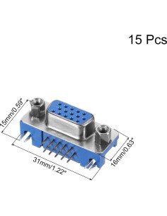 Conector VGA15 Femenino uxcell 15 Pines 3 Filas Paquete 15 Unidades 2