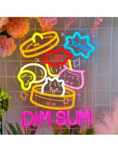 Señal de Neón DIM SUM JULHOVR 38x32 cm USB Regulable
