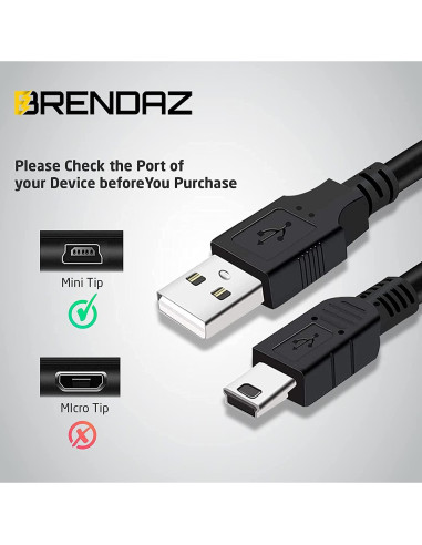 Cable Mini USB BRENDAZ 1 pie (30.48 cm) para micrófonos Blue