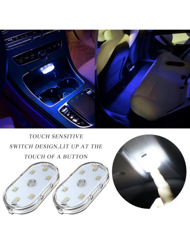 Luces LED Inalámbricas Wevdn para Automóvil Interior 2 Pcs Azul