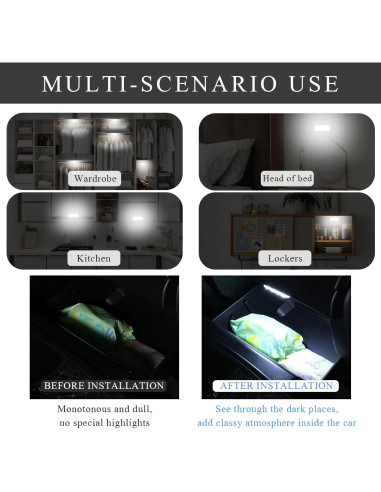 Luces LED Inalámbricas Wevdn para Automóvil Interior 2 Pcs Azul