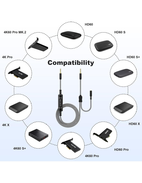 Cable Chat Link Pro Arzweyk 2.7m para Elgato HD60 y PS5 Cable Chat Link Pro Arzweyk 2.7m para Elgato HD60 y PS5