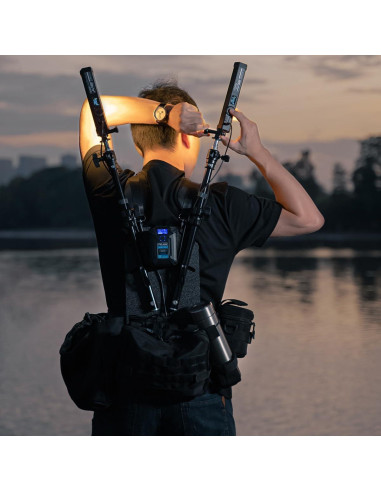 Mochila de Luz de Video Portátil Caminstarry Multifuncional