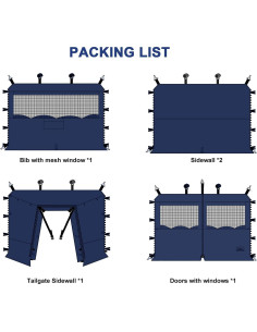 Paredes Laterales KAMPKEEPER para Carpa 10x10m - Azul Marino 2