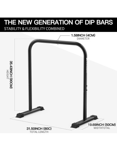 Barras de Dips Premium KAKICLAY Ajustables 400 kg Antideslizantes