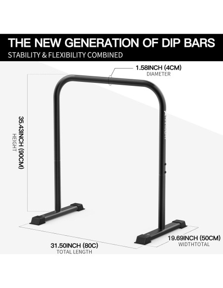 Barras de Dips Premium KAKICLAY Ajustables 400 kg Antideslizantes Barras de Dips Premium KAKICLAY Ajustables 400 kg Antideslizantes