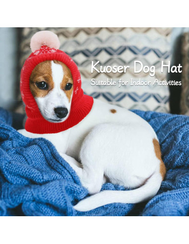 Sombrero de Invierno para Perros Kuoser - Gorro Navidad Rojo