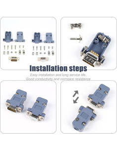 Conector DB9 JRready 20 PCS 9 Pines Plástico Grises 2