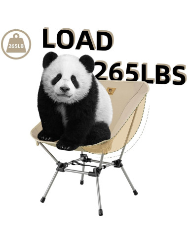 Silla de Camping Plegable QUNATURE Caqui Ultra Liviana 118 kg