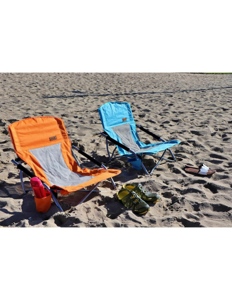 Silla de Playa Plegable Nice C con Portavasos - Juego de 2 Naranja Silla de Playa Plegable Nice C con Portavasos - Juego de 2 Naranja