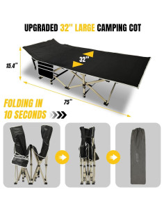 Cama de Camping YELLOW JACKET Plegable con Colchón 600kg 2