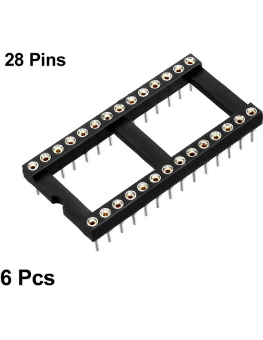 Zócalo IC DIP uxcell 6pcs 28 Pines 2.54mm para PCB