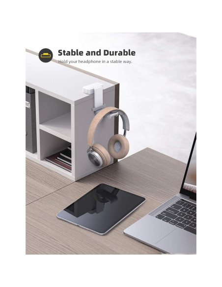 Soporte para Auriculares Lamicall Blanco con Organizador de Cables Soporte para Auriculares Lamicall Blanco con Organizador de Cables