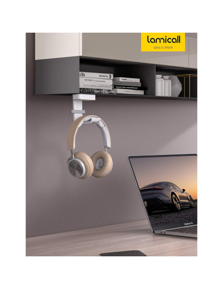 Soporte para Auriculares Lamicall Blanco con Organizador de Cables Soporte para Auriculares Lamicall Blanco con Organizador de Cables