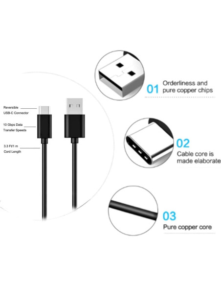 Cable de Carga Tipo-C 20cm Sqrgreat para Auriculares Sony y AKG Cable de Carga Tipo-C 20cm Sqrgreat para Auriculares Sony y AKG