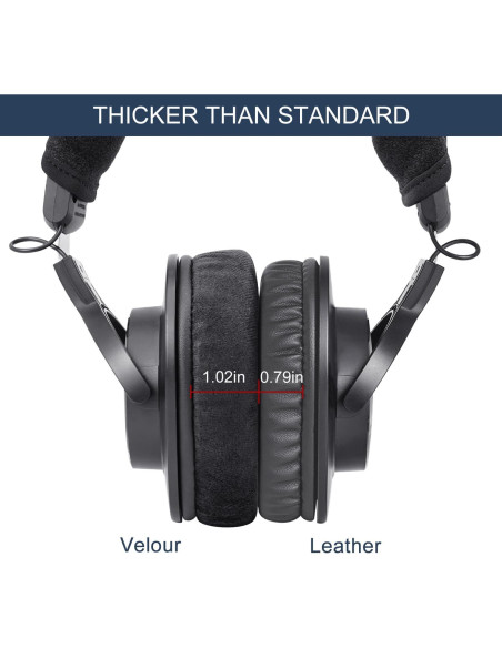 Almohadillas de Reemplazo GVOEARS para Auriculares Audio Technica y Más - Velour Extra Grueso Almohadillas de Reemplazo GVOEARS para Auriculares Audio Technica y Más - Velour Extra Grueso