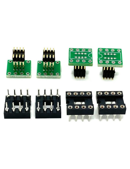 Adaptador DIP8 a SOP8 QINIZX 4 Set Placa Convertidora 1.27mm/2.54mm Adaptador DIP8 a SOP8 QINIZX 4 Set Placa Convertidora 1.27mm/2.54mm