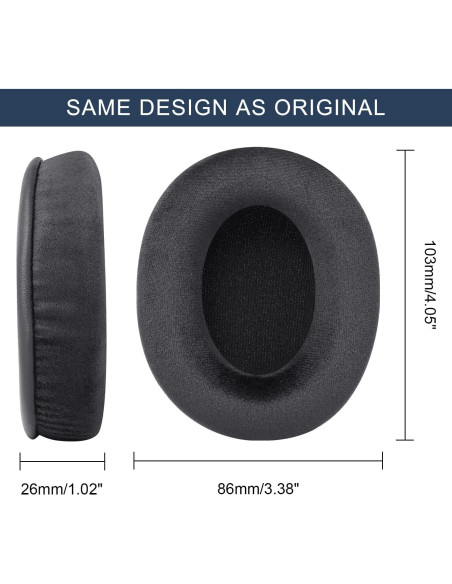 Almohadillas de Reemplazo GVOEARS para Auriculares Audio Technica y Más - Velour Extra Grueso Almohadillas de Reemplazo GVOEARS para Auriculares Audio Technica y Más - Velour Extra Grueso