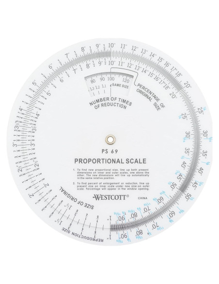 Escala Proporcional Westcott PS-69 13.34 cm Blanca