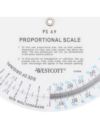 Escala Proporcional Westcott PS-69 13.34 cm Blanca