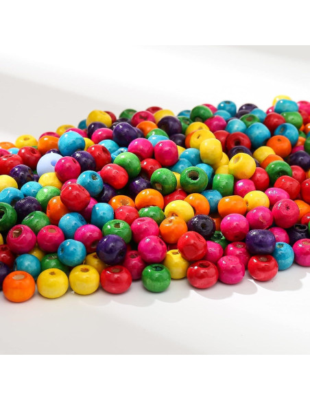 Perlas de Madera Multicolor 1000 Pcs 8mm ToBeIT para Manualidades Perlas de Madera Multicolor 1000 Pcs 8mm ToBeIT para Manualidades