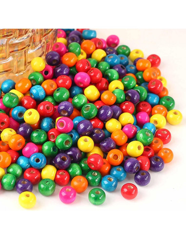 Perlas de Madera Multicolor 1000 Pcs 8mm ToBeIT para Manualidades