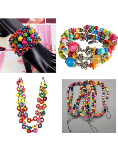 Perlas de Madera Multicolor 1000 Pcs 8mm ToBeIT para Manualidades