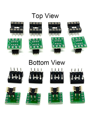 Adaptador DIP8 a SOP8 QINIZX 4 Set Placa Convertidora 1.27mm/2.54mm