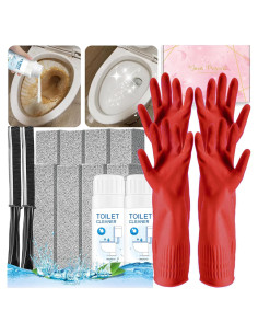 Juego de limpieza de inodoro NLXCXUCY 14 piezas con guantes