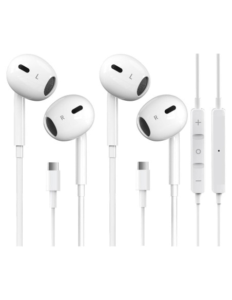 Auriculares USB-C HiFi Estéreo Pcwfbzf con Micrófono - 2 Paquetes Auriculares USB-C HiFi Estéreo Pcwfbzf con Micrófono - 2 Paquetes