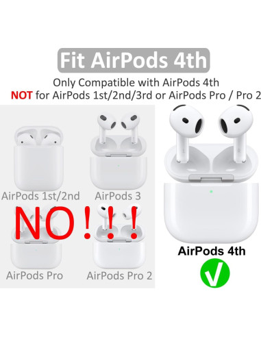 Ganchos para Orejas AirPods 4 IiEXCEL - Silicona Ergonómica Negro