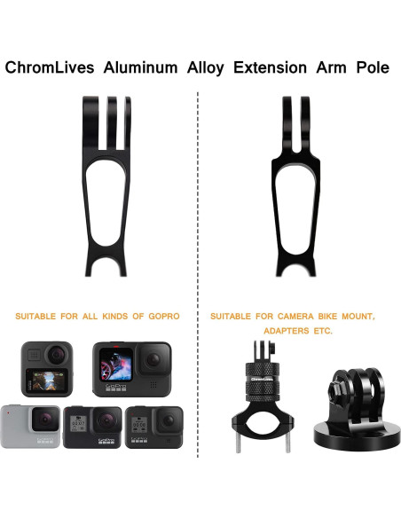 Brazo Extensible ChromLives para GoPro 18 cm, Accesorios de Montaje Brazo Extensible ChromLives para GoPro 18 cm, Accesorios de Montaje