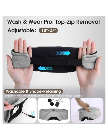 Máscara de Sueño Bluetooth TOPOINT Algodón Bambú Suave