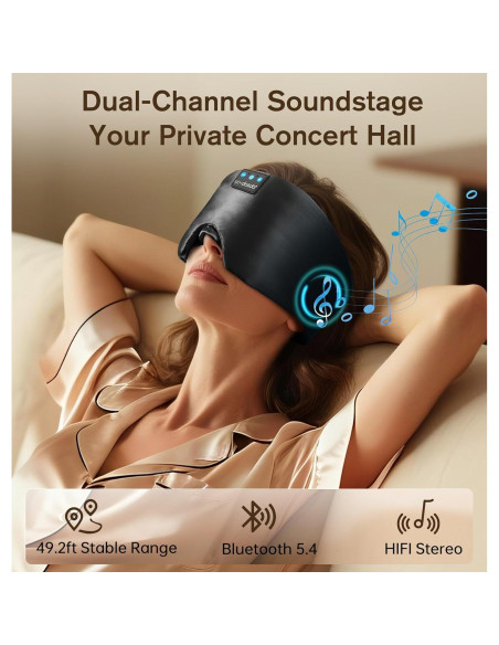 Máscara de Sueño Bluetooth LC-dolida con Ruido Blanco y Seda Máscara de Sueño Bluetooth LC-dolida con Ruido Blanco y Seda