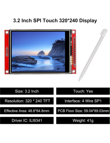 Pantalla Táctil 3.2" ILI9341 TFT LCD 240x320 con Lápiz