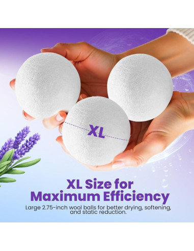 Bolas de Secado de Lana Heaven's Scent XL - Orgánicas y Reutilizables